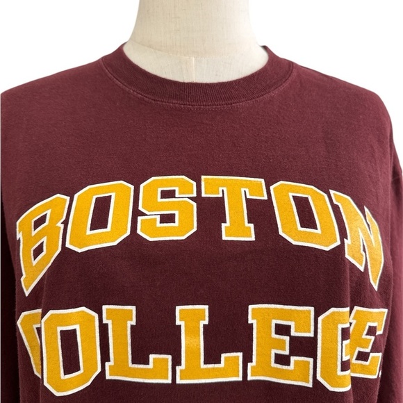 Champion Vintage Boston College Maroon Gold Long Sleeve Tee Shirt Size Large - Picture 2 of 9